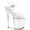 Pleaser - TREASURE808FLA Sandale à bride à la cheville, Pole dance chaussures - Transparent Product image